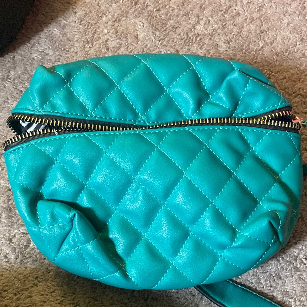 Yoki Blue Quilted Clutch with Wristlet